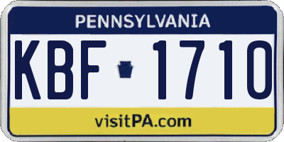 PA license plate KBF1710