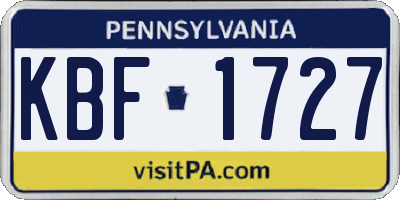 PA license plate KBF1727
