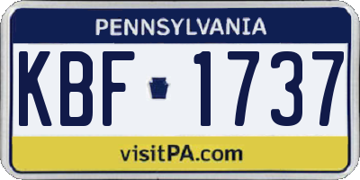 PA license plate KBF1737