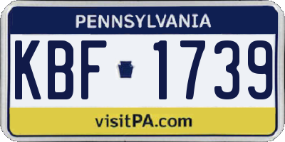 PA license plate KBF1739