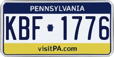 PA license plate KBF1776