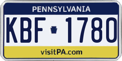 PA license plate KBF1780