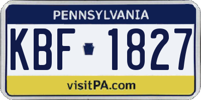 PA license plate KBF1827