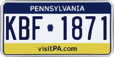 PA license plate KBF1871