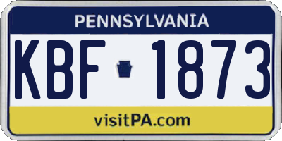 PA license plate KBF1873