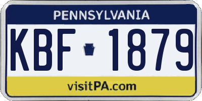 PA license plate KBF1879