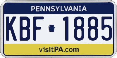 PA license plate KBF1885