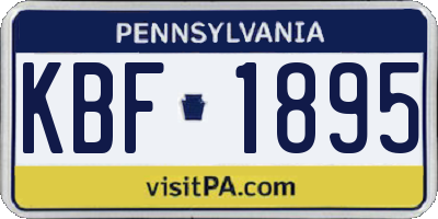 PA license plate KBF1895