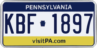 PA license plate KBF1897