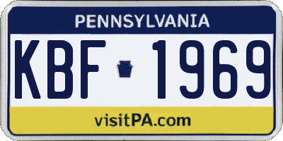 PA license plate KBF1969