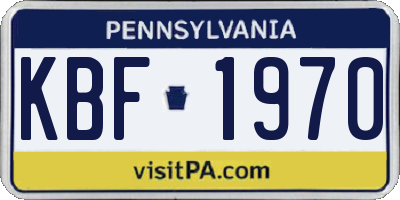 PA license plate KBF1970