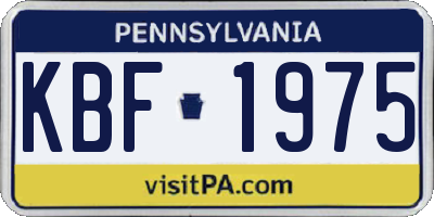 PA license plate KBF1975