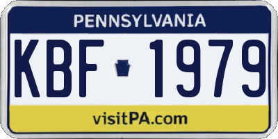 PA license plate KBF1979