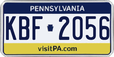 PA license plate KBF2056