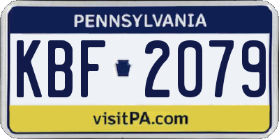 PA license plate KBF2079