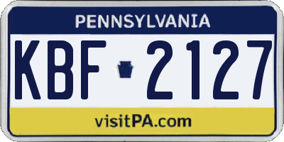 PA license plate KBF2127