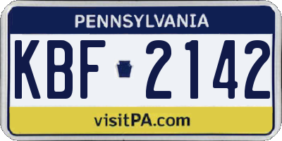 PA license plate KBF2142