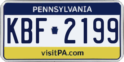 PA license plate KBF2199
