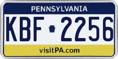 PA license plate KBF2256