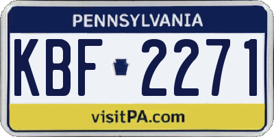PA license plate KBF2271