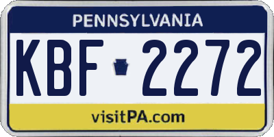 PA license plate KBF2272