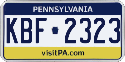 PA license plate KBF2323