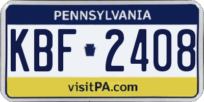 PA license plate KBF2408