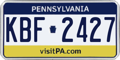PA license plate KBF2427