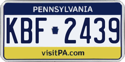PA license plate KBF2439