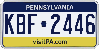 PA license plate KBF2446