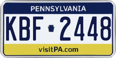 PA license plate KBF2448