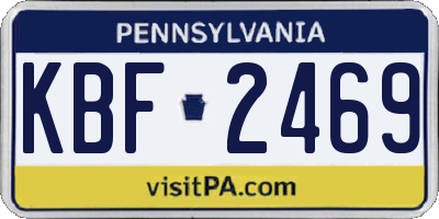 PA license plate KBF2469