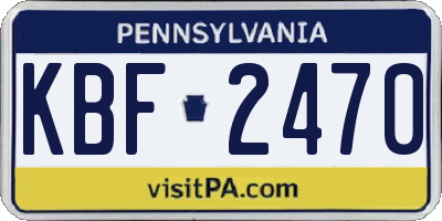 PA license plate KBF2470