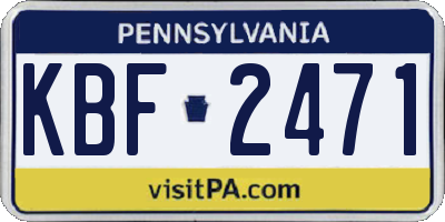 PA license plate KBF2471