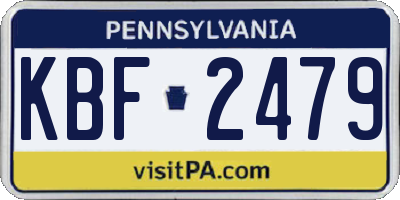 PA license plate KBF2479