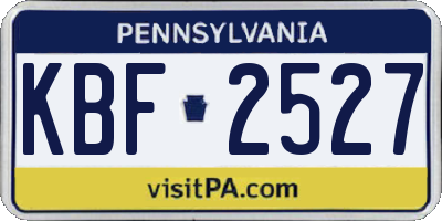 PA license plate KBF2527