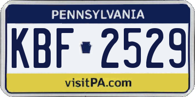 PA license plate KBF2529