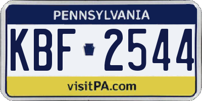 PA license plate KBF2544