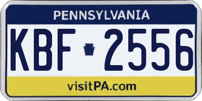 PA license plate KBF2556