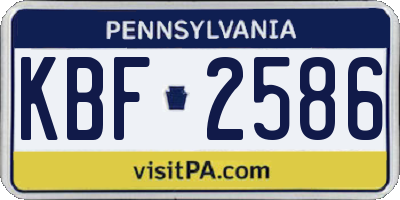 PA license plate KBF2586