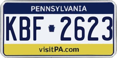 PA license plate KBF2623