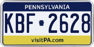 PA license plate KBF2628