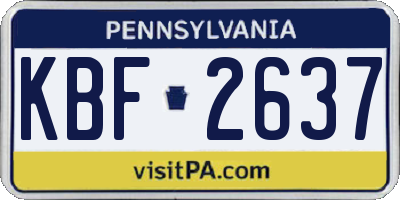 PA license plate KBF2637