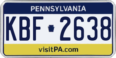 PA license plate KBF2638