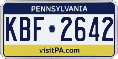 PA license plate KBF2642