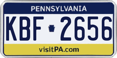 PA license plate KBF2656