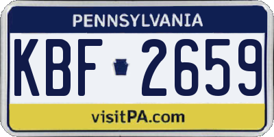 PA license plate KBF2659