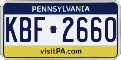 PA license plate KBF2660
