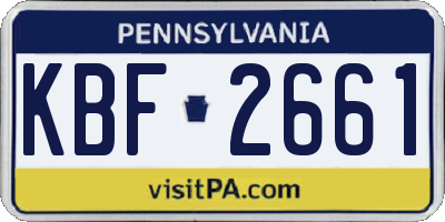 PA license plate KBF2661