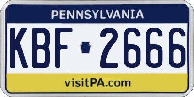 PA license plate KBF2666